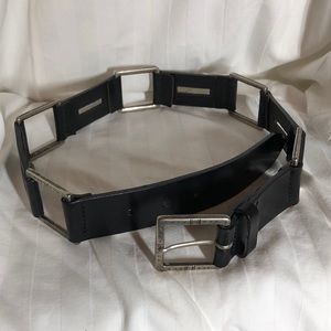 Albatros Genuine Leather Funky Silver Belt Made in Italy SZ S 31” long WO Buckle